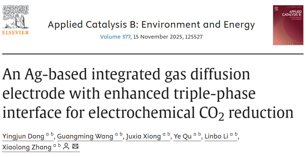 ug环球体育社区社区为高效CO₂电解技术工业化应用提供新思路